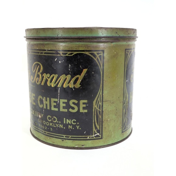 VTG RARE Tin Tuxedo Brand Home Made Cheese Edelstein Dairy Brooklyn New York - Picture 4 of 9